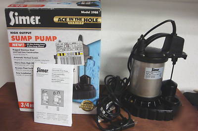 Simer 3/4 hp submersible sump pump 3988