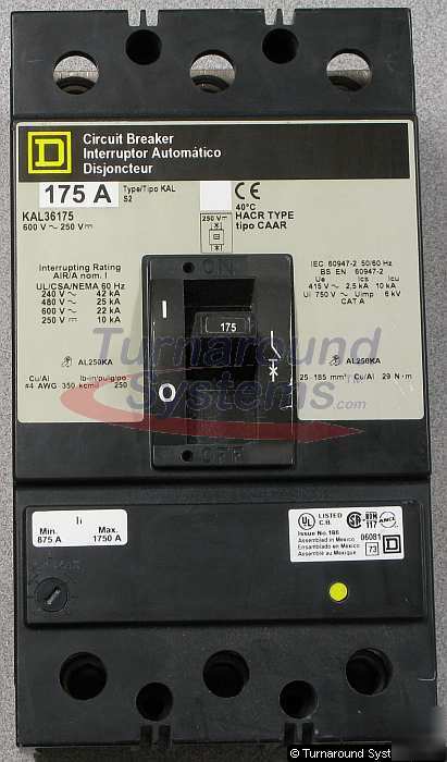 New square d KAL36175 circuit breakers, 175 amp, 