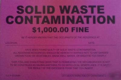 Prank notice solid waste contamination housing fine gag