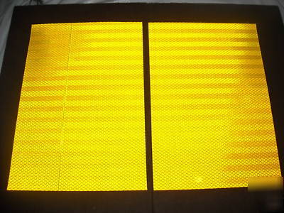 Reflective diamond grade yellow safety tape. 2 pieces 