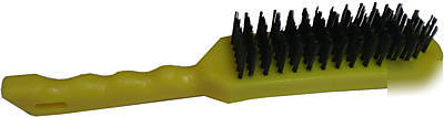 Wire brush yellow plastic handle 6 rows heavy duty spid