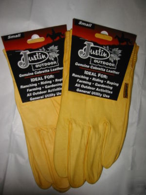 Justin plainsman cabretta gloves - small - 8 pair 