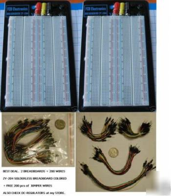 2X 1660-pt solderless breadboard + 200 wires *fcbusa 