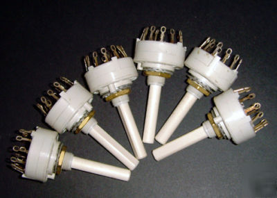 6 x lorlin ck 1, 2, 3, 4 POLE12 pin rotary switches