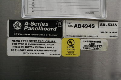 Ge a series panelboard stainless steel enclosure AB494S
