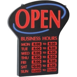 New store business lighted led open sign with hours 