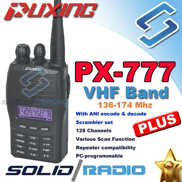 Puxing px-777 plus vhf +scrambler +ani + earpiece radio