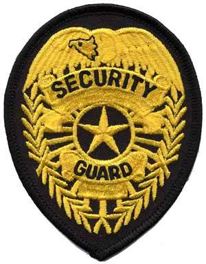 Security guard patch (gold on black)