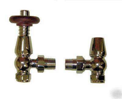 Traditionaltrv & lockshield chrome radiator valve set
