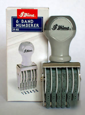 New shiny 6 number 4MM metal cased rubber office stamp 