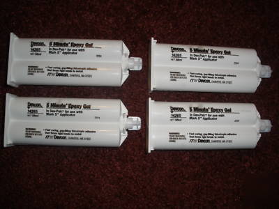 Lot of 4 cartridges of devon 14265 5 minute expoxy gel 