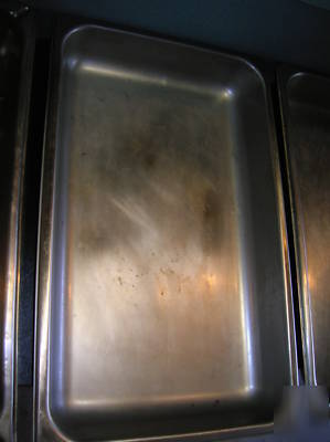 (4) stainless steel full size steam table pans 2 - 1/2 