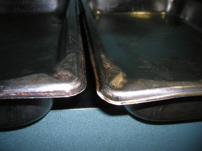 (4) stainless steel full size steam table pans 2 - 1/2 