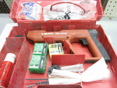 Hilti DXE72 powder nailer in case with extras no res 