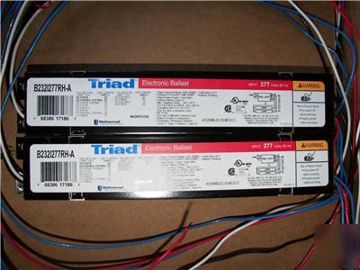 2 triad B232I277RH-a electronic ballast for (2) F32T8