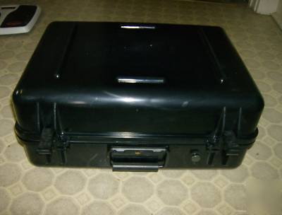 Black plastic equipment case, scuba, radio, police,fire
