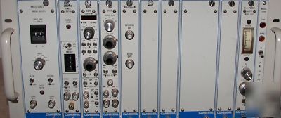 Canberra 5 nim nuclear instrumentation modules+nim rack