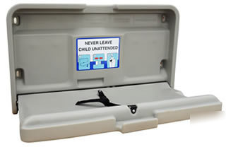 New grey-colored horizontal baby changing station