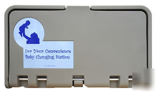 New grey-colored horizontal baby changing station