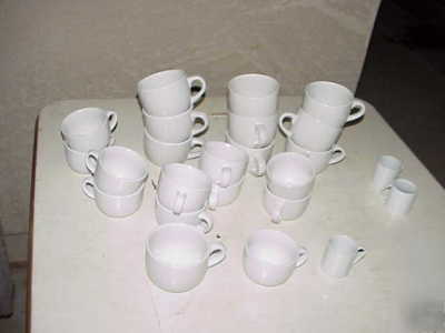 Restaurant coffee cups white /3 different sizes qty 24 