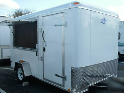 New 2010 concession trailer 7'X12' with 4 sink cart- fl