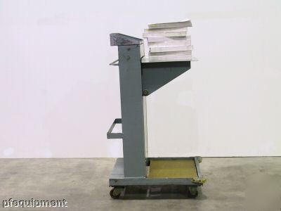 The spring actuated, self-leveling bindery cart