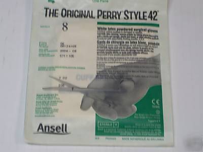 New ansell latex powered gloves size 8 box of 200 