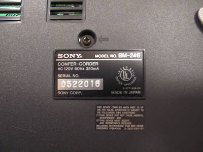 Sony bm-246 analog transcriber confer-corder