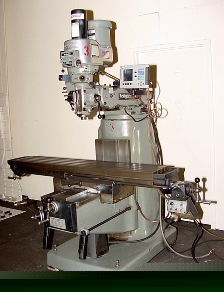 Yr 2000 bridgeport series ii special vertical mill, dro
