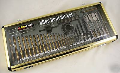 60PIECE pro combination drill bit set in carry case