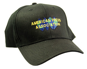 American press association embroidered black cap
