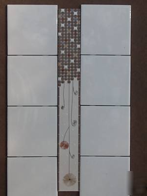 Dandelion ceramic wall tile 1 7/8