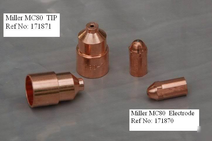 Miller MC80 air plasma cutter consumable tip+ele 20PCS 