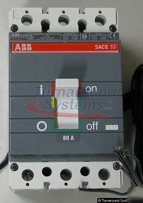 New abb S3N080T breakers, 80 amp shunt trip, 2A/2B aux, 
