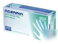 Adenna gold xlarge powder free latex gloves 100/bx