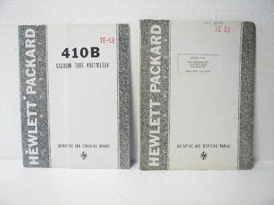 Hewlett packard hp 410B tube power voltmeter manuals