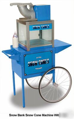 Snow bank sno cone machine maker & cart by benchmark