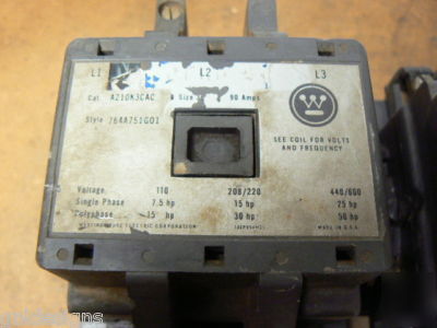 Westinghouse reversing contactor motor starter size 3 