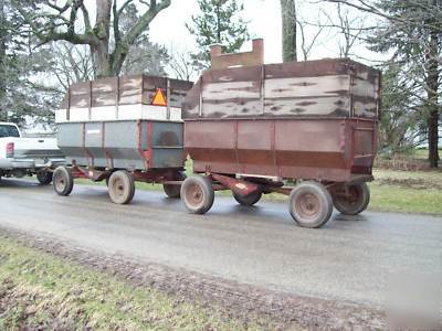 4 ton twin hoist flare box dump wagon grain dirt wood