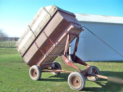 4 ton twin hoist flare box dump wagon grain dirt wood