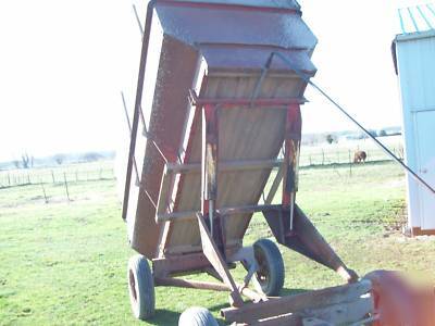 4 ton twin hoist flare box dump wagon grain dirt wood