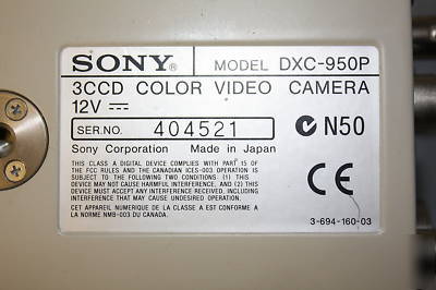 Sony dxc 950P 3 ccd colour video camera