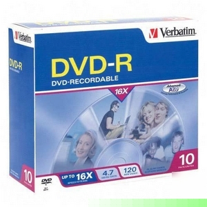 Verbatim 95099 -10PK dvd-r 16X 4.7GB bran