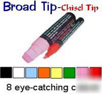 Chisel tip wet erase neon marker metal glass pen 2