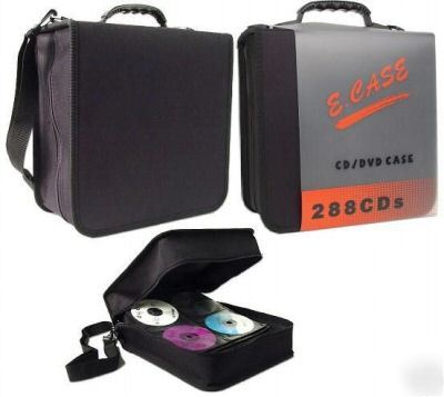 Actual 288 disc capacity cd/dvd storage case/tote