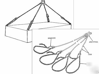 Cargo lifting sling assy 10,000 lb cap military surplus