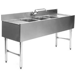 Eagle B5-3-lr-24 underbar sink, 3 compartments, 12