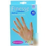 Finesse vinyl disposable handling gloves - 40 gloves