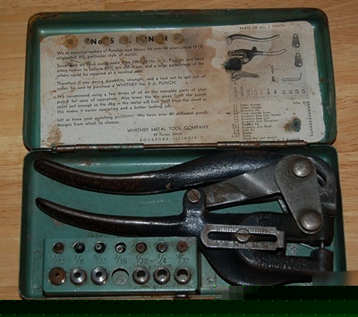 Whitney no. 5 jr. sheet metal hand held punch set