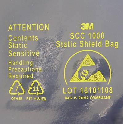 New 10 3M scc 1000 anti-static shield bags 6 x 10